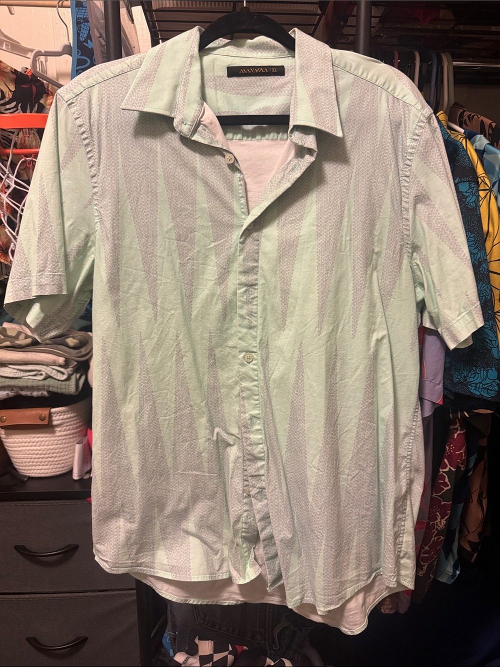 Manaola Mint Green Short-Sleeve Button-Down Shirt
